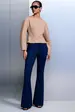 Calça Flare com Nervura