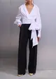 Calça Pantalona com Recortes