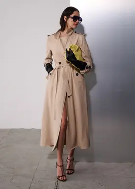 Trench Coat Com Faixa Pespontada