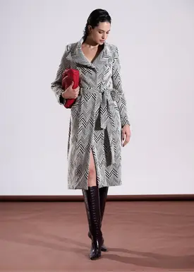 Casaco Trench Jacquard