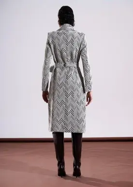 Casaco Trench Jacquard