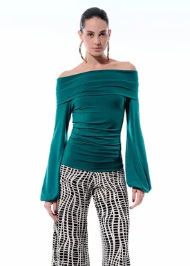 Blusa Manga Longa Ombro