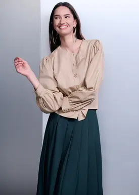 Camisa Curta Manga Bufante