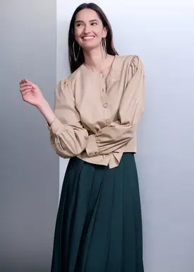 Camisa Curta Manga Bufante