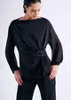 Blusa Manga Longa Fivela Strass