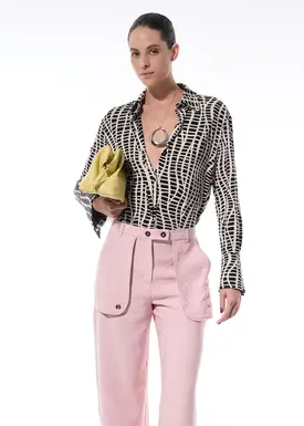 Camisa de botões estampada