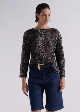 Blusa Tule Decote Canoa