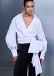 Camisa Manga Bufante Com Laço