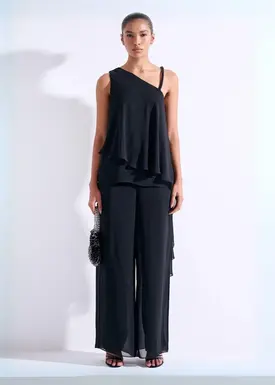 Blusa Assimetrica Bordado Alça