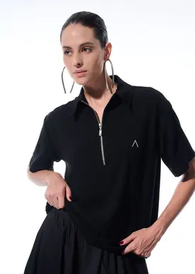 Blusa Gola Polo Com Ziper