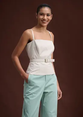 Blusa Com Cinto Pespontado