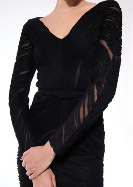 Vestido Em Tule Textura