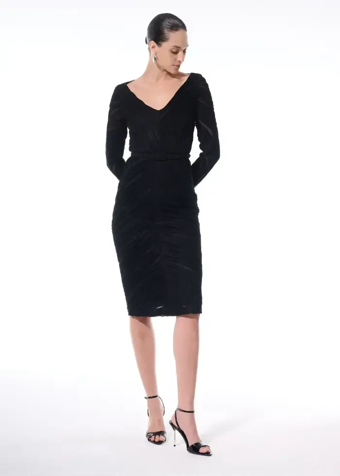 Vestido Em Tule Textura