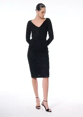 Vestido Em Tule Textura