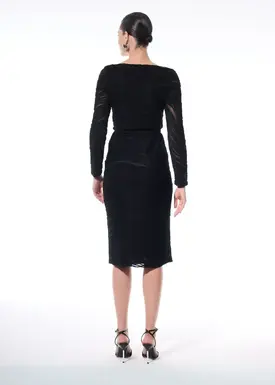 Vestido Em Tule Textura