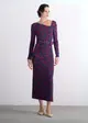 Vestido Midi Decote Assimetrico