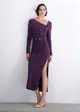 Vestido Midi Decote Assimetrico
