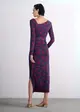 Vestido Midi Decote Assimetrico