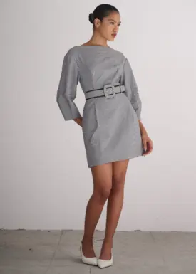 Vestido Curto Micro Xadrez com Cinto