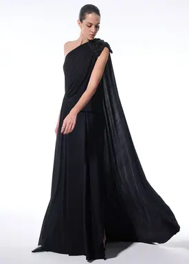 Vestido Longo Ombro Bordado