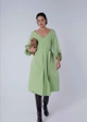 Vestido Midi Com Faixa e Manga