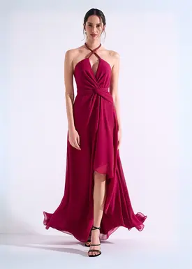 Vestido Longo Alça Bordada