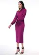 Vestido Decote Drapeado Assimetrico