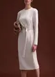 Vestido Midi Com Cinto Pespontado