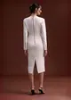 Vestido Midi Com Cinto Pespontado