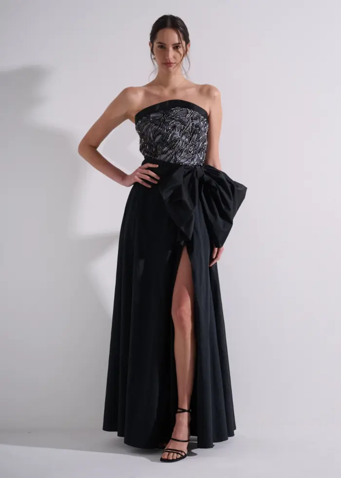 Vestido Longo com Laço