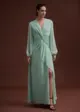 Vestido Longo com Faixa Saia Cascata