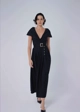 Vestido Longo Plissado Com Cinto