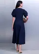 Vestido Midi Manga Bufante