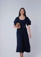 Vestido Midi Manga Bufante