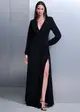 Vestido Longo Mangas e Decote em "V"
