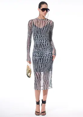 Vestido Drapeado Tule