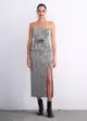 Vestido Chevron Midi com Cinto