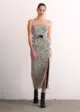Vestido Chevron Midi com Cinto