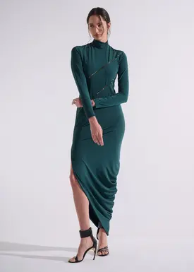Vestido Assimétrico Bordado Ilusion