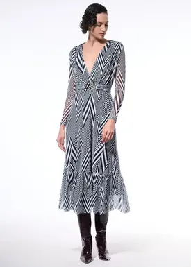 Vestido Midi Saia Drapeada