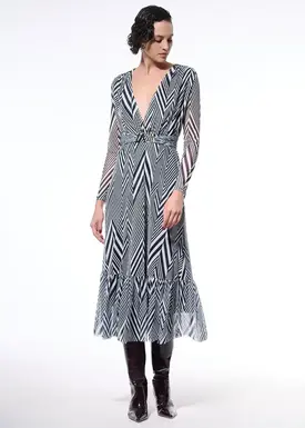 Vestido Midi Saia Drapeada