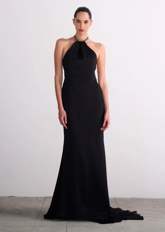 Vestido Longo Bordado Costas