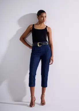 Calça Capri com Ziper Laterais