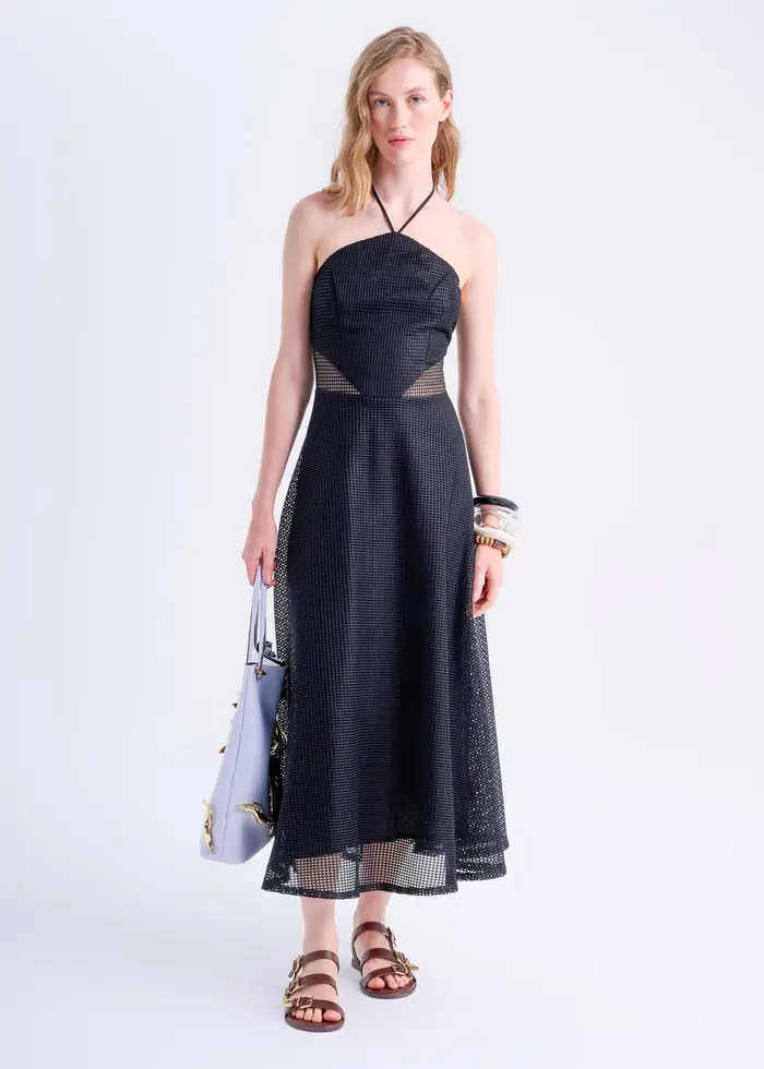 Vestido Longo Crochê Amarração