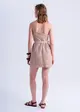Vestido Curto Tela Crochê C/ Cinto