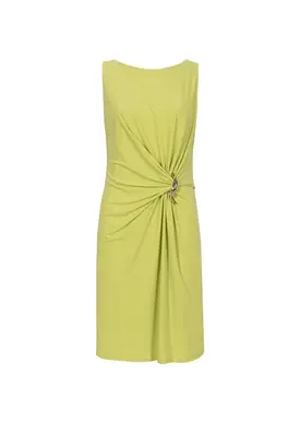 Vestido Midi Reto C/ Detalhe Metálico