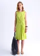 Vestido Midi Reto C/ Detalhe Metálico
