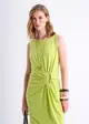 Vestido Midi Reto C/ Detalhe Metálico