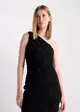 Vestido Midi Drapeado C/ Recortes