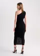 Vestido Midi Drapeado C/ Recortes